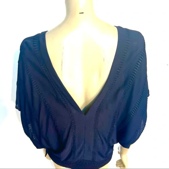 Vintage ROMAN KEFLAY Navy Blue Top - Picture 7 of 11